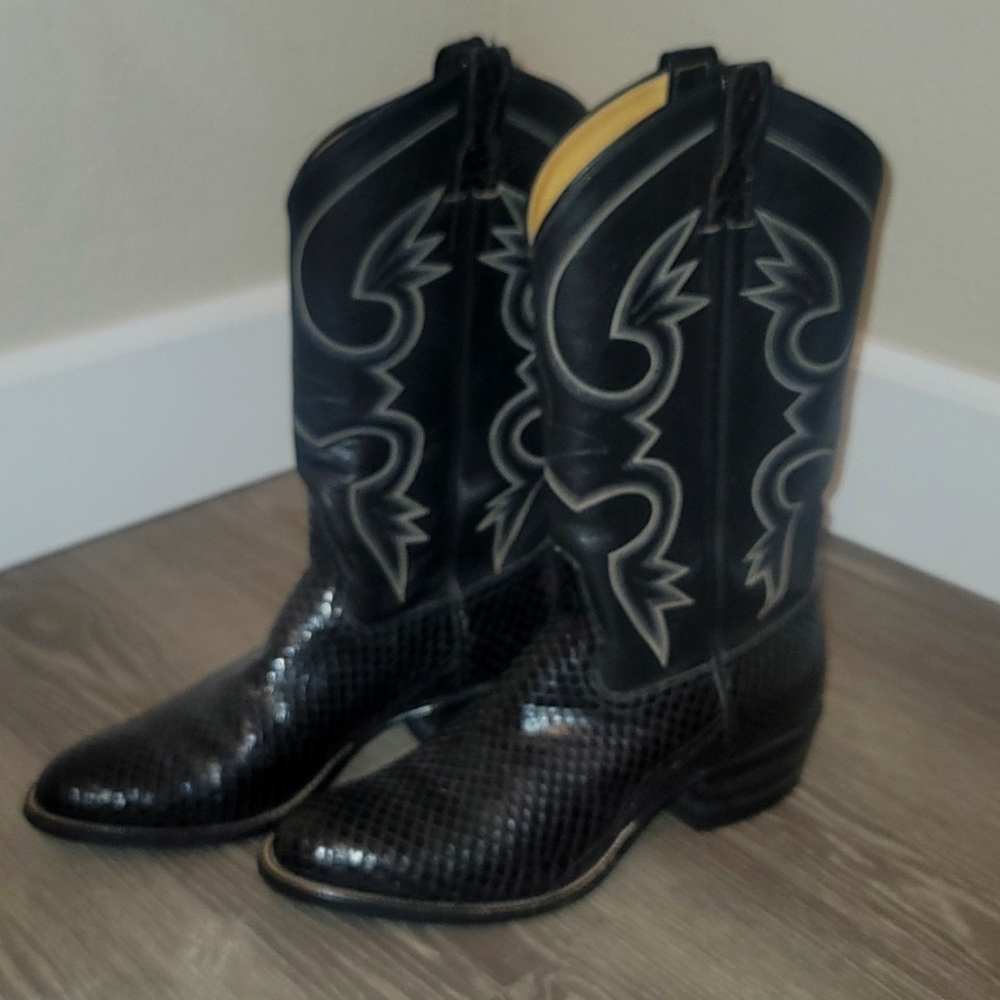 Cowboy Boots Anaconda Skin Size 9 D Men Exotic Handmade Custom Western
